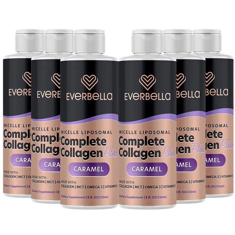 EverBella Complete Collagen Plus caramel liquid supplement bottle